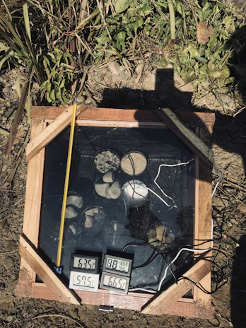 Close-up of moisture control equipment set up in a crawlspace under a Mid-Michigan home.