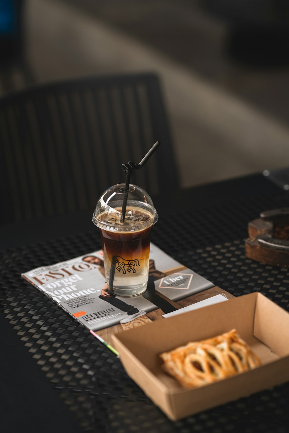 a box of food sitting on top of a table