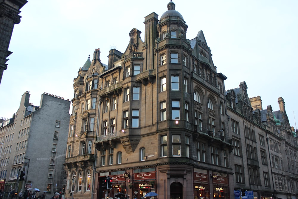 a tall building with lots of windows on top of it