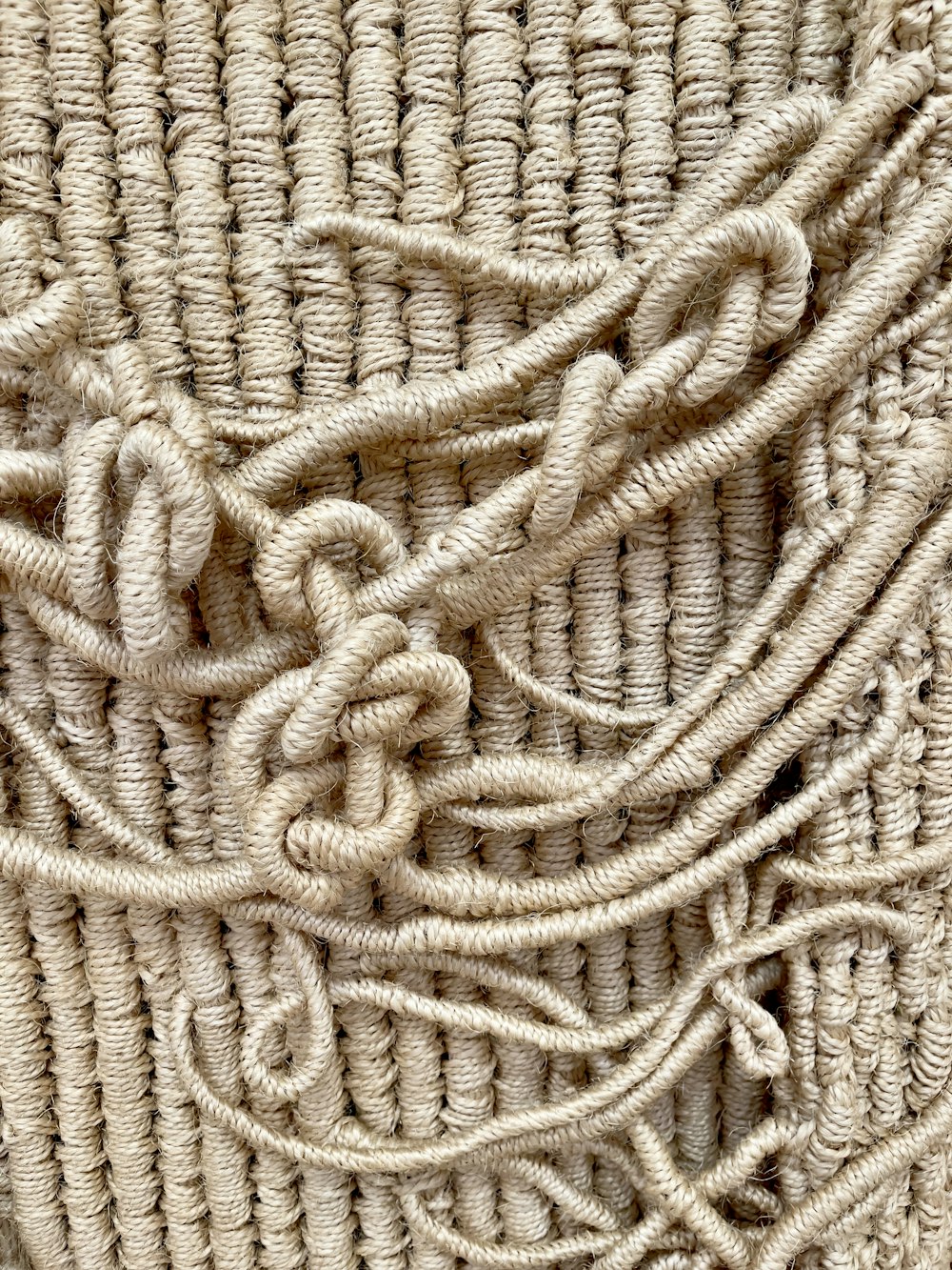 a close up view of a woven material