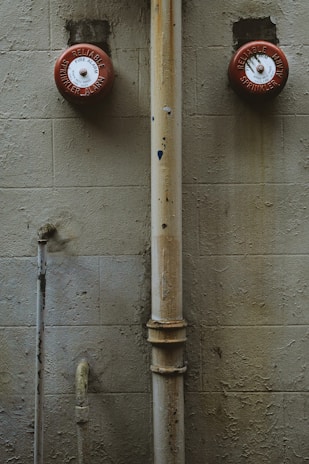 A modern fire alarm system installed in a commercial building.