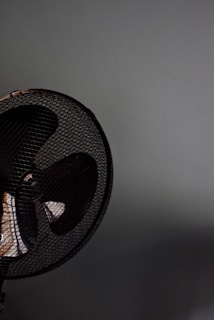 A close-up of a high-efficiency exhaust fan.