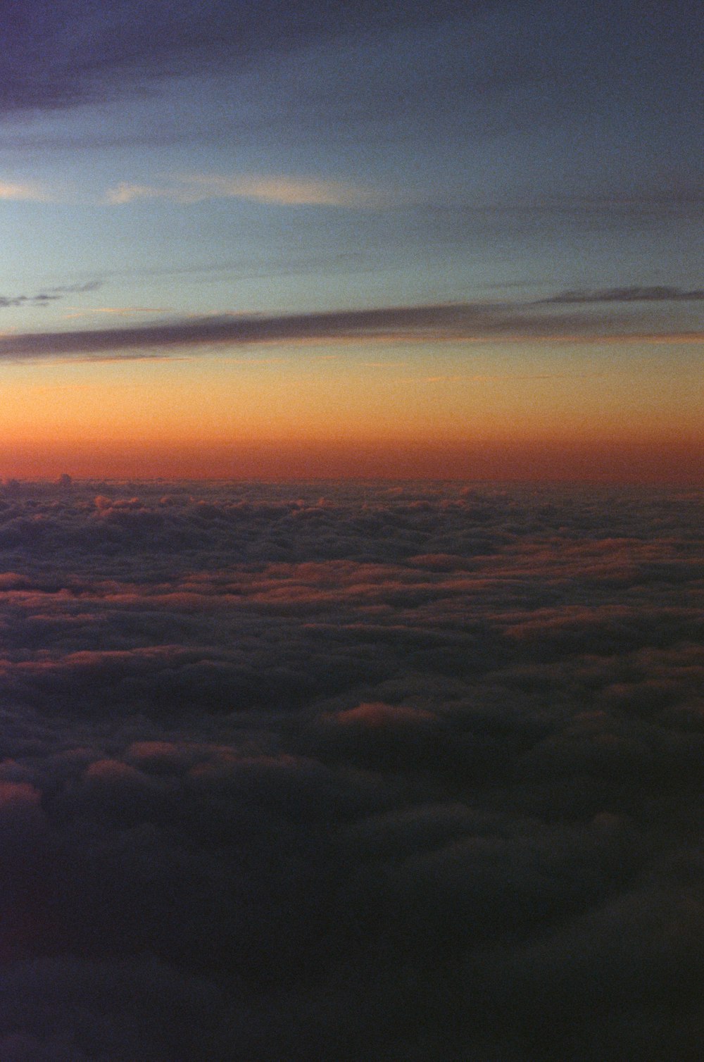 a view of a sunset from an airplane