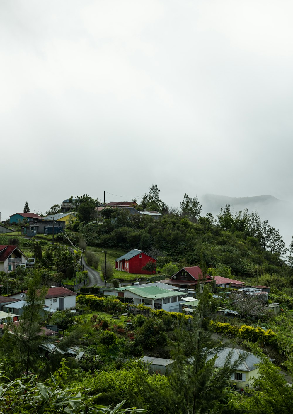 a hill with houses on top of it