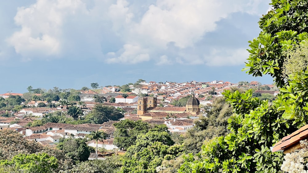 a view of a city from a hill