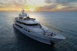 a large white boat in the middle of the ocean