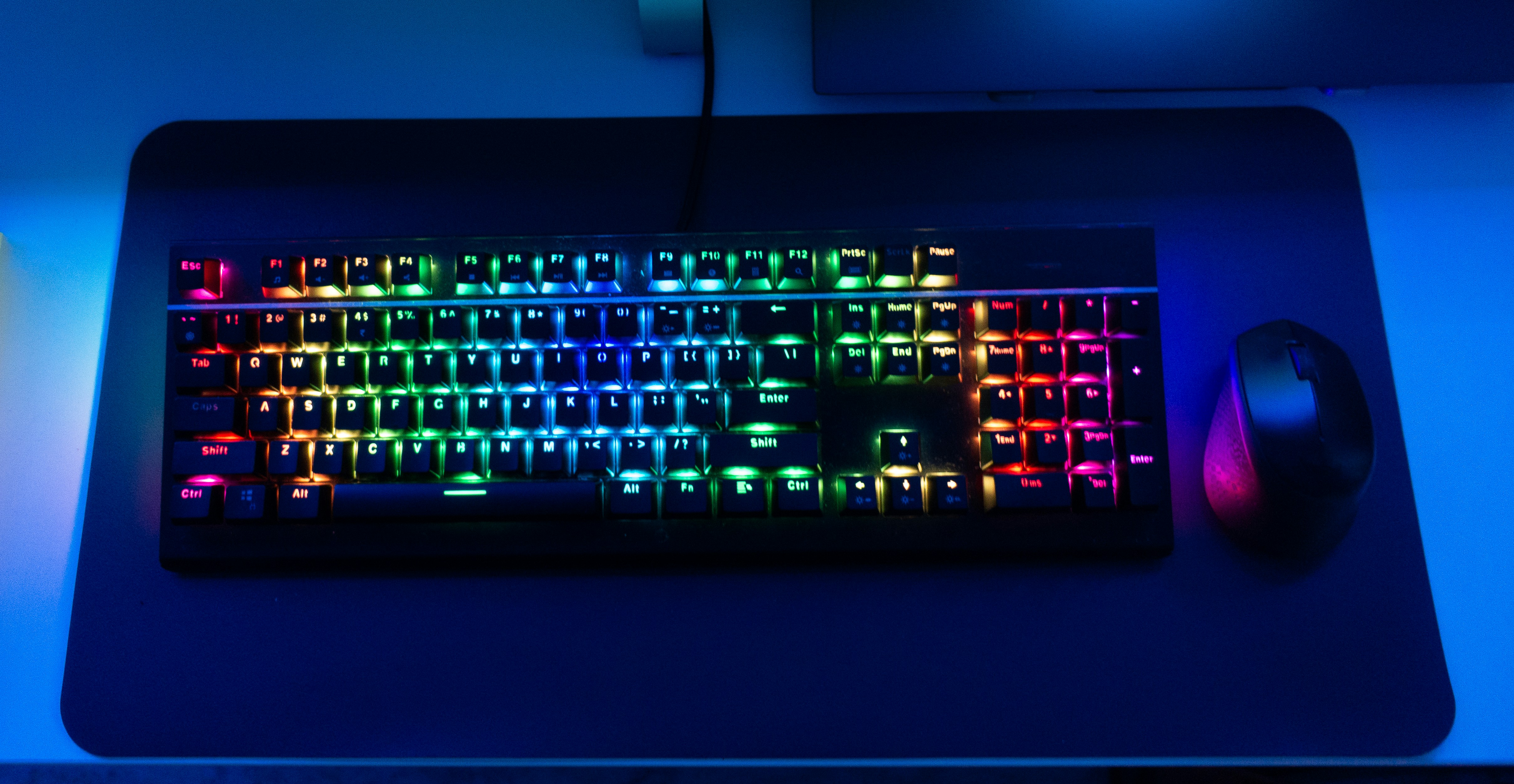 Gaming setup with mouse and keyboard