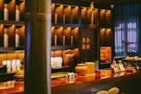 a bar with a lot of bottles on it