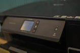 a close up of a black electronic device