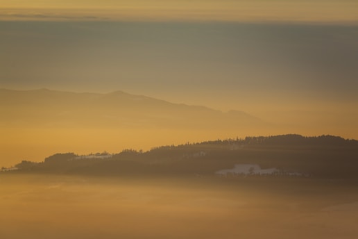 A serene landscape with dark teal and muted gold hues.