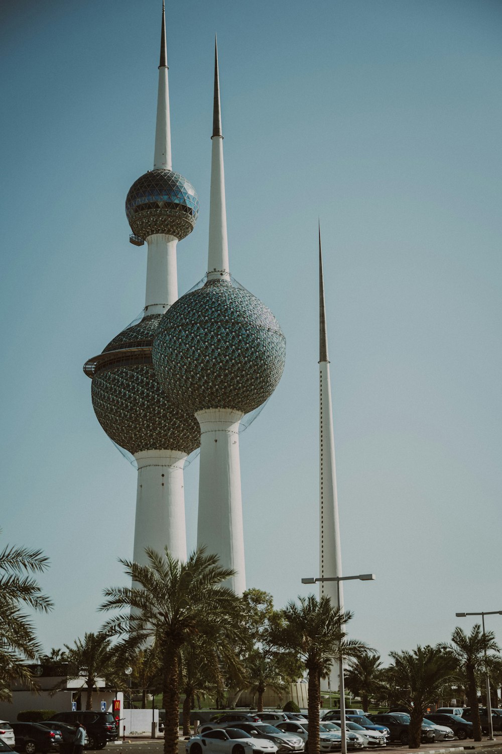 a very tall building with some very tall spires