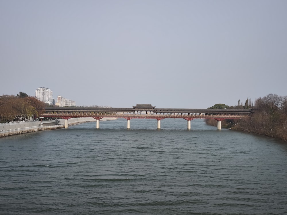 a bridge over a large body of water