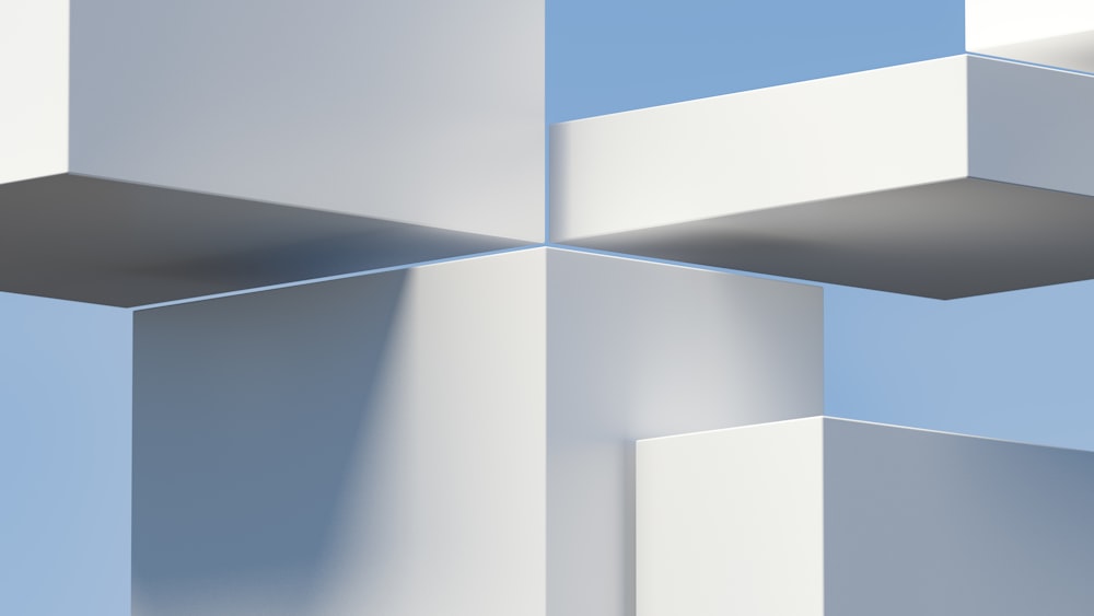 uno sfondo astratto blu e bianco con i cubi