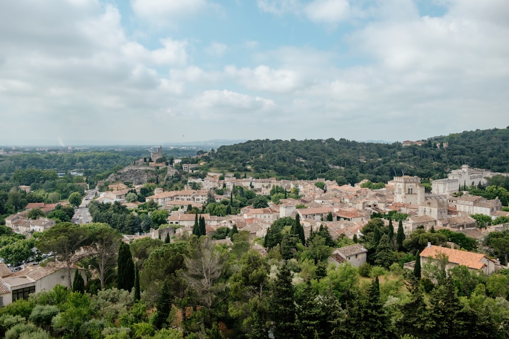 a view of a city from a hill