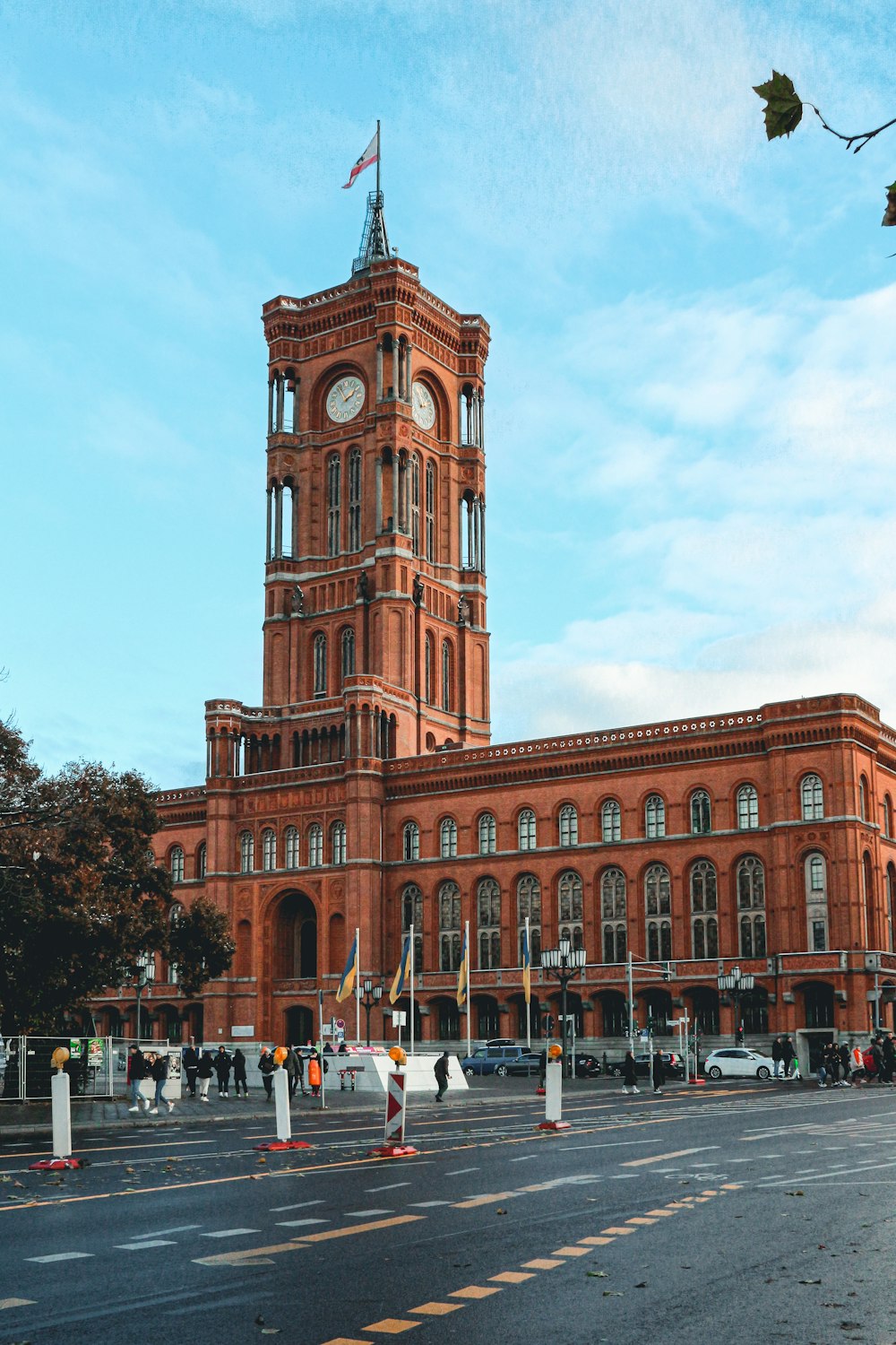 a large building with a clock on the top of it