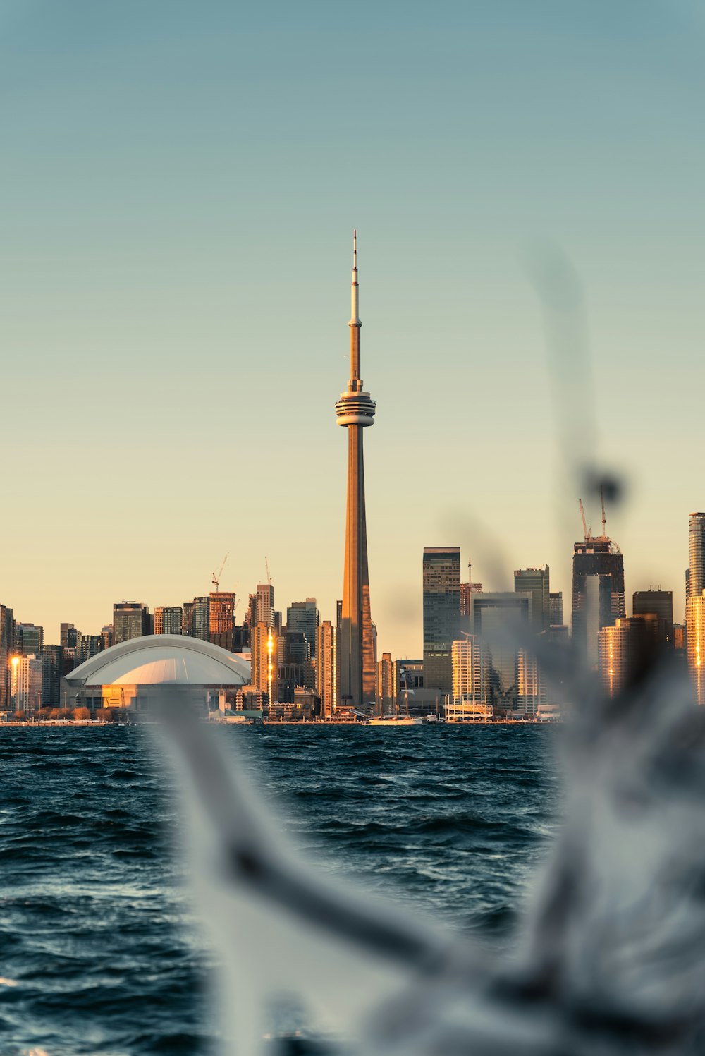 a view of a city skyline from a body of water