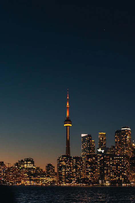 a view of a city at night from across the water