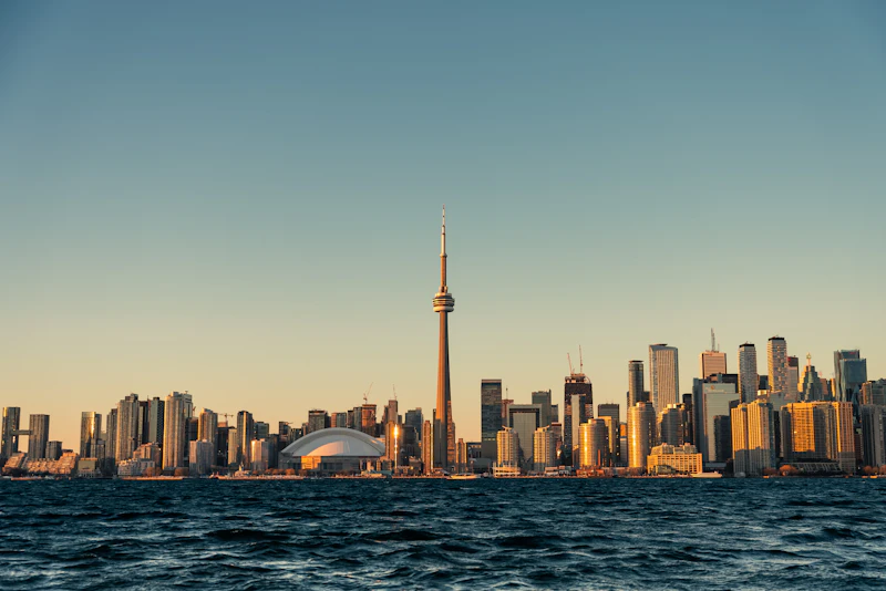 Toronto skyline at golden hour, social media management and content creation for Toronto businesses
