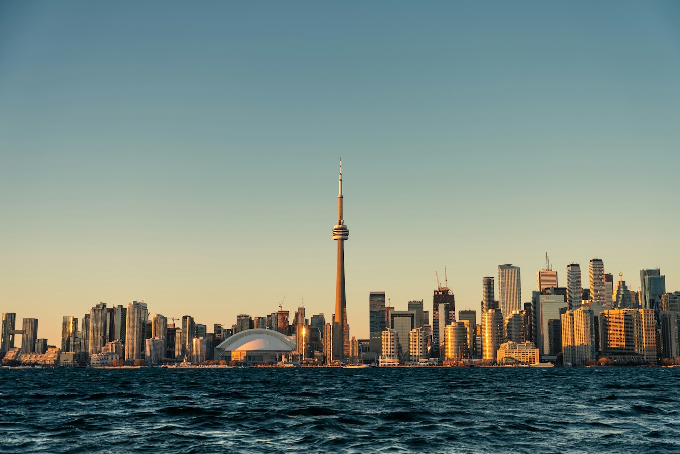 a view of a city skyline from a body of water