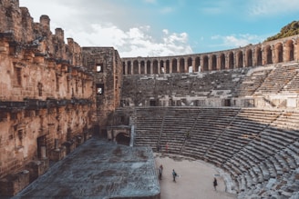 the interior of an ancient roman amphit