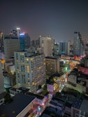 Nighttime shot of a lit-up IT park showcasing the vibrant energy of the workspace.