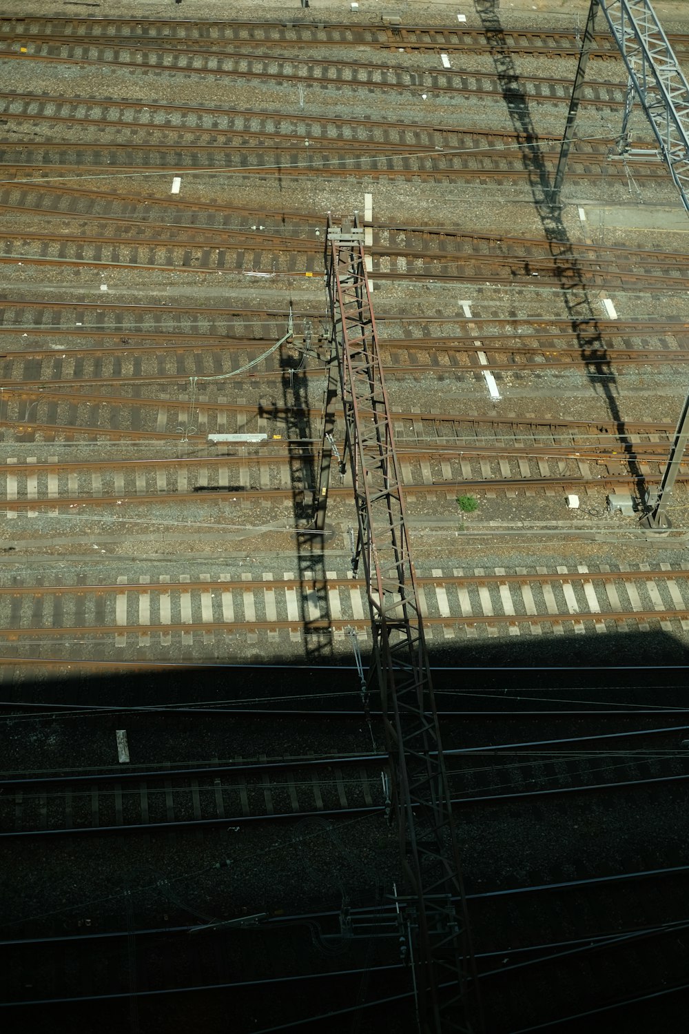 a view of a train track from above