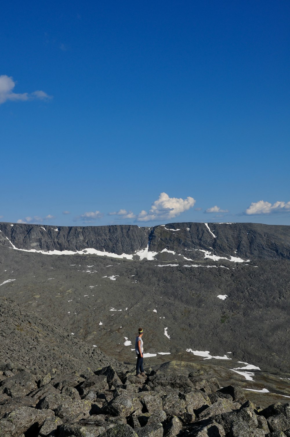 a man standing on top of a rocky mountain