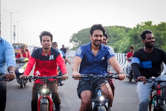 A group of children enjoying a bike ride together.