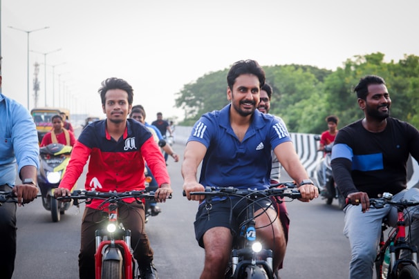 A group of children enjoying a bike ride together.