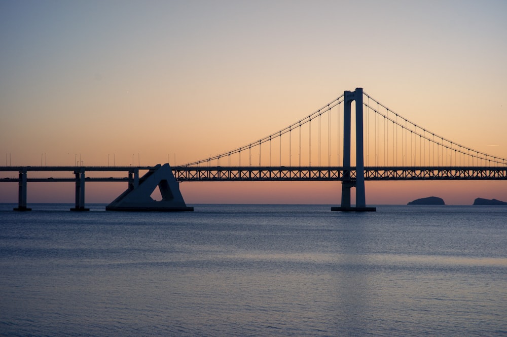 a large bridge spanning over a large body of water