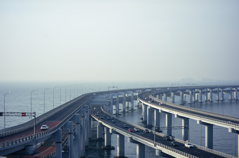 a large bridge over a large body of water