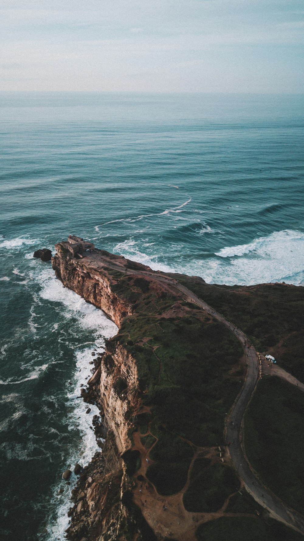 a view of the ocean from a high point of view