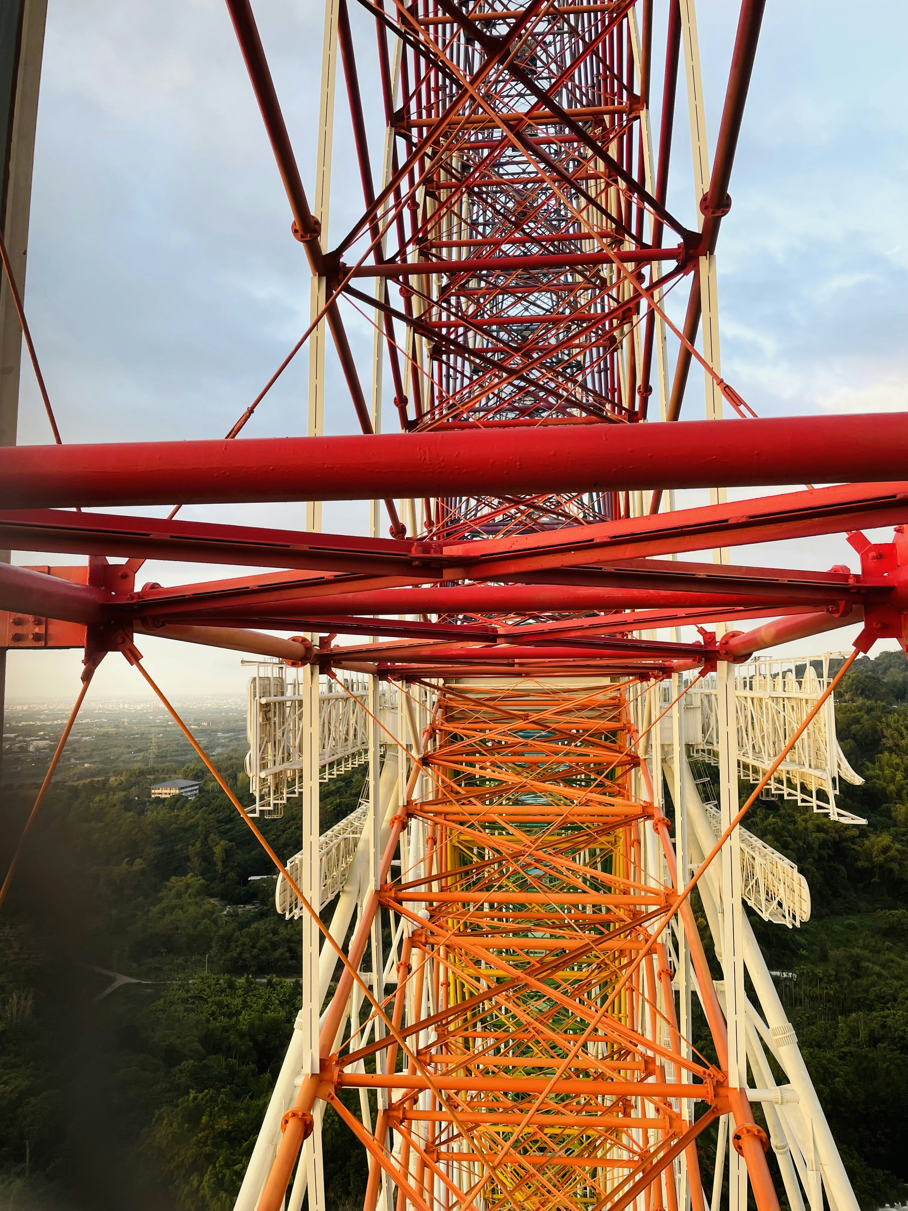a view of the top of a ferris wheel