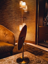 A cozy interior illuminated by stylish lamps.