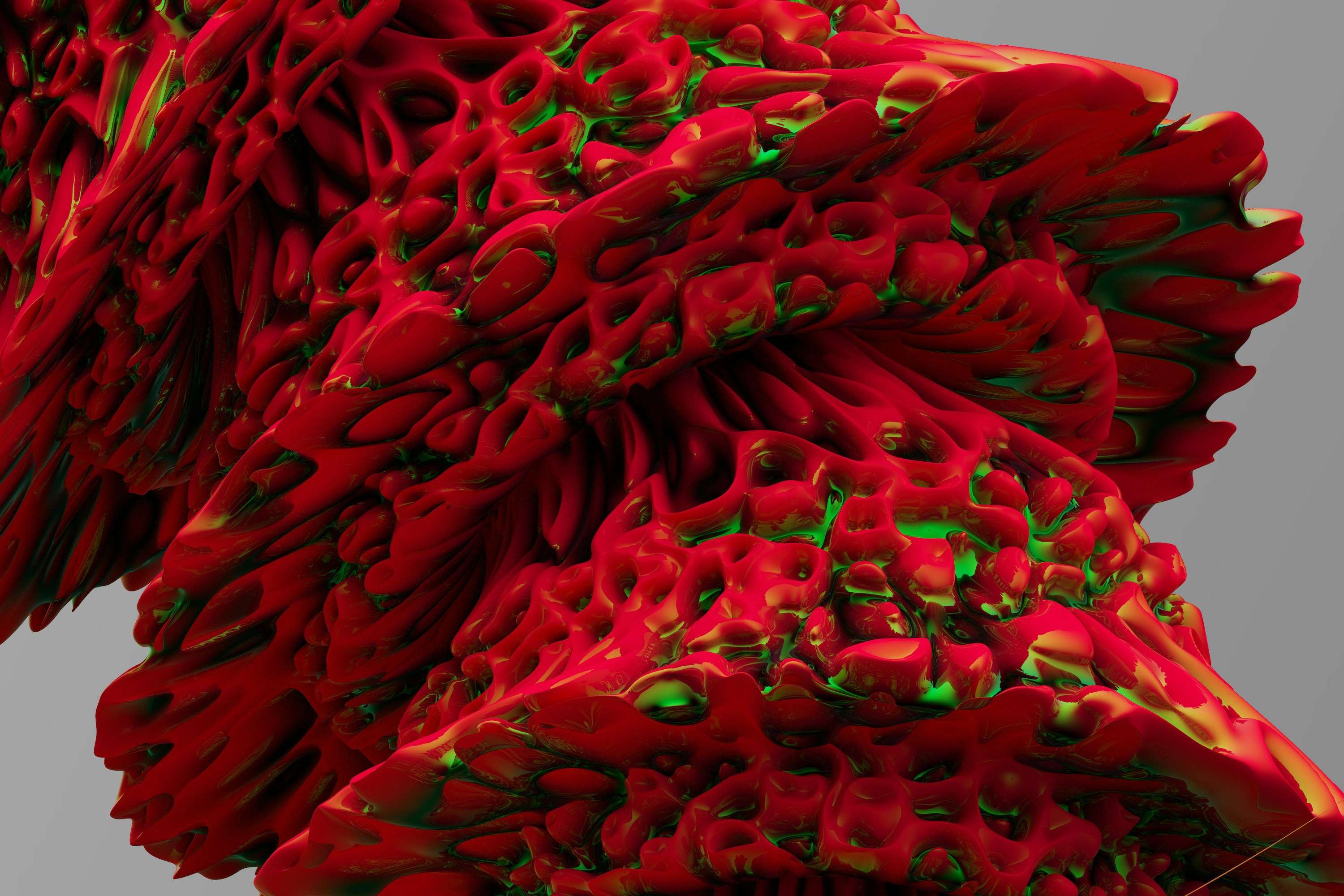 A large red object with green details on it photo – Free Pattern Image ...