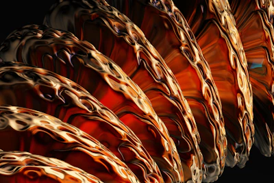 Close-up of a glossy resin wall art piece with swirling pastel colors and gold accents.