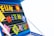 Brightly colored magnetic letters and shapes arranged on a black surface. Different colors and shapes give a playful and educational feel. Text reads 'FUN WITH KIDS' made up of various colorful letters and accompanied by several playful magnets depicting different objects.