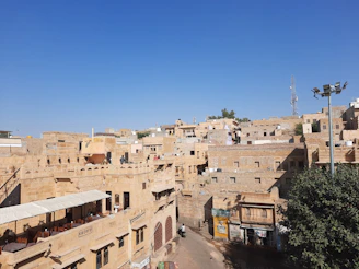 a view of a street in a small village