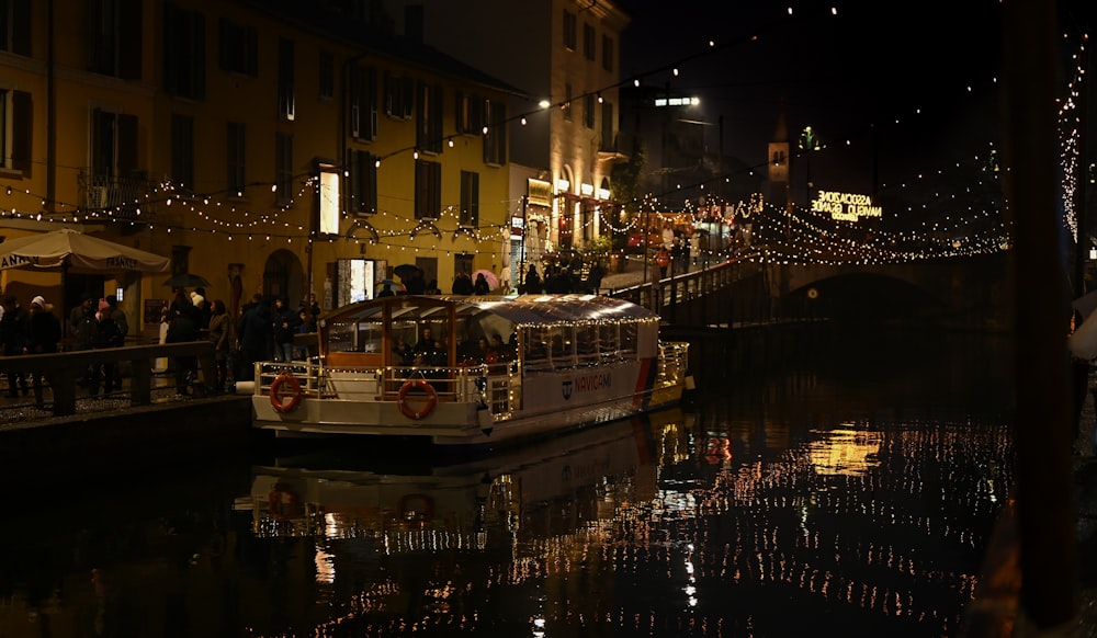 a boat that is sitting in the water