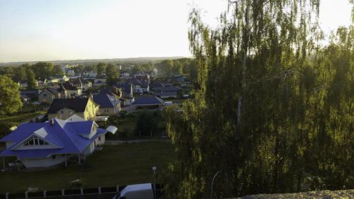 A cozy family home in Salt Lake City bathed in warm evening light.