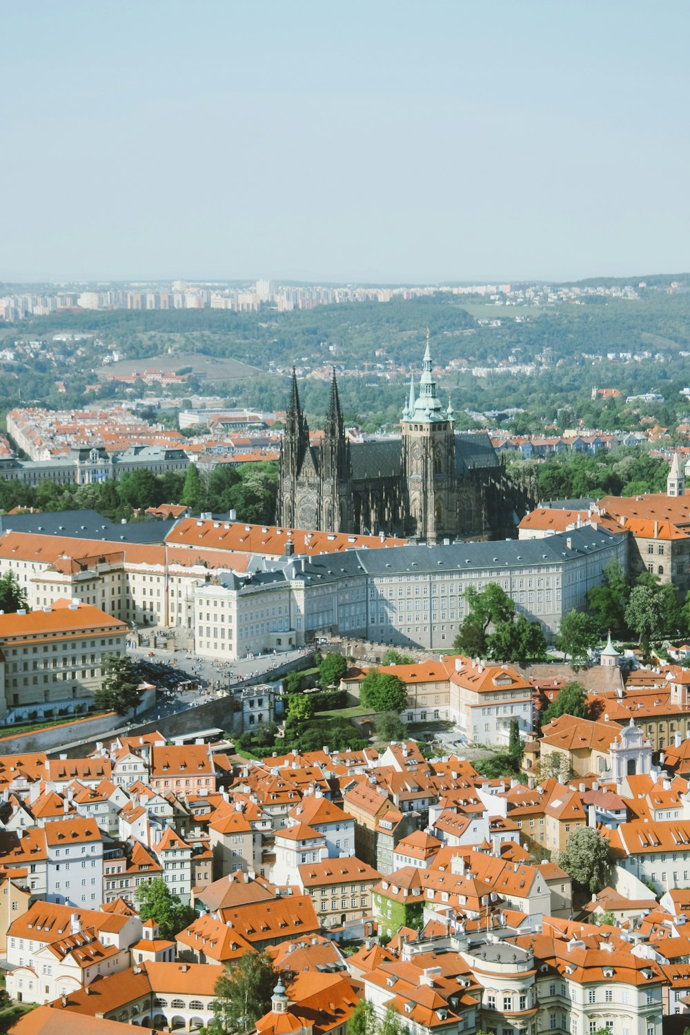 a view of a city from a hill