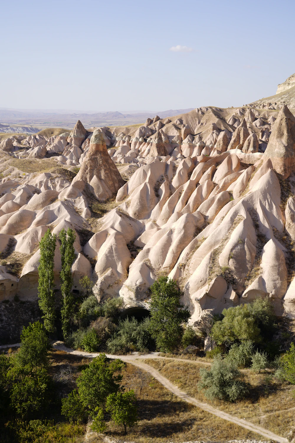 Fairy chimneys in the valleys of Cappadocia