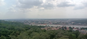 A panoramic view of Sarh cityscape blending urban life with natural surroundings.