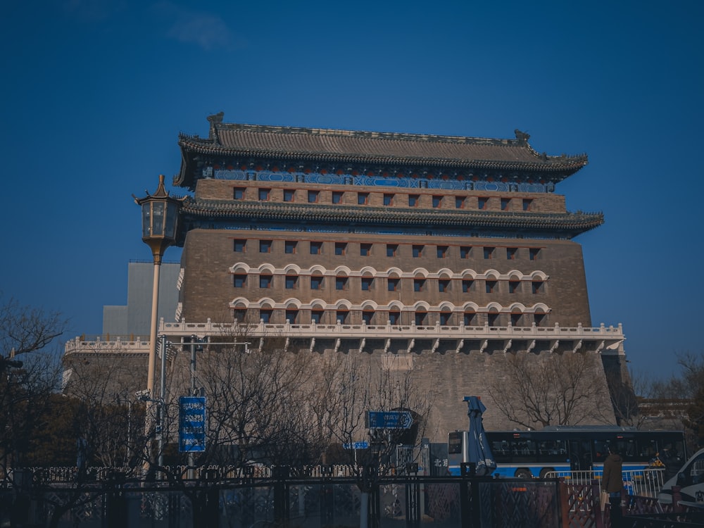 a tall building with a lot of windows on top of it