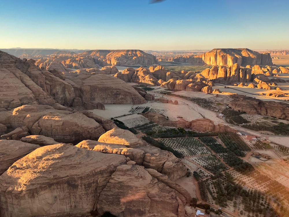 a bird's eye view of a rocky landscape