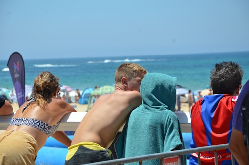A group of friends enjoying a beach day in Búzios.