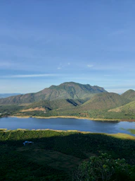 a large body of water surrounded by mountains