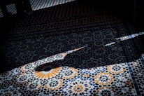 Moroccan Zellige on the floor.
