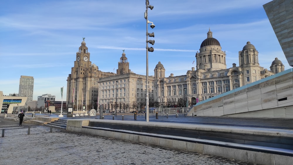 a large building with a clock tower in the middle of it