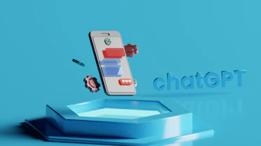 A sleek chatbot interface interacting with customers on a smartphone.